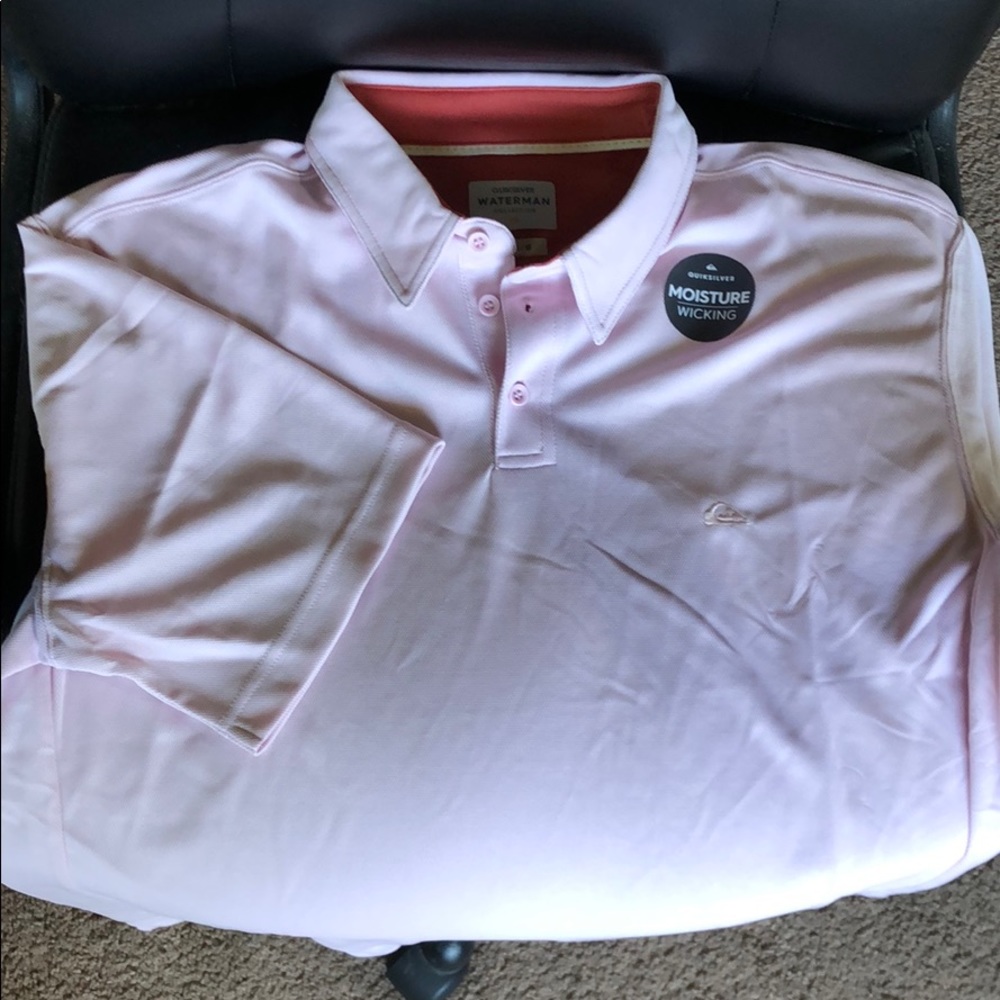 Quicksilver light pink polo shirt, large